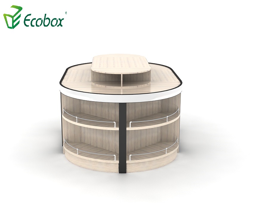 Ecobox GMG-002 Stahl-Holz-Supermarktschränke Inselregalregal-Displays