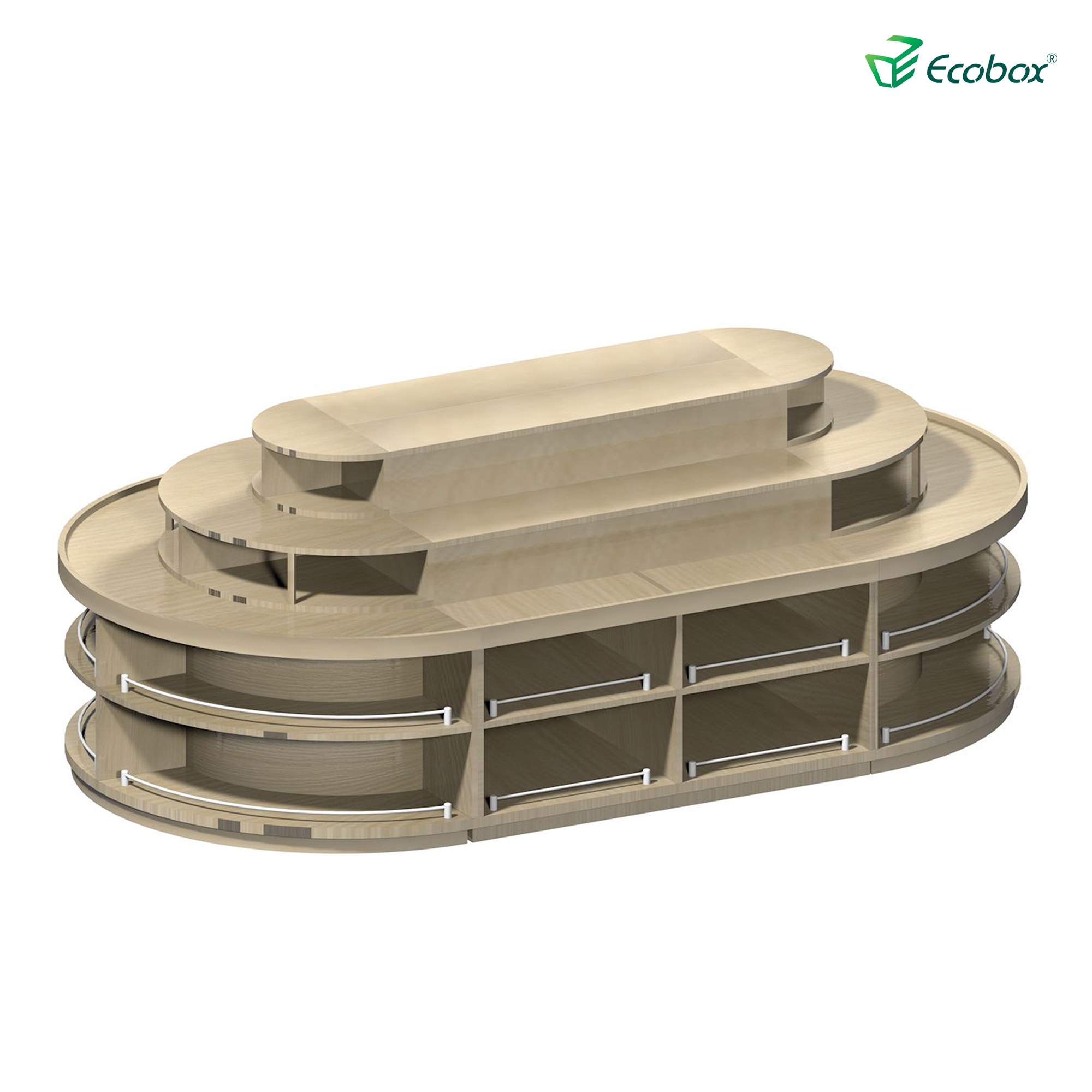 ECOBOX G001 Series Rund-Regal mit Ecobox-Bulk-Bins Supermarkt-Bulk-Food-Anzeigen