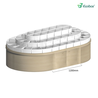 Ecobox G012 Supermarkt-Bulk-Lebensmittel Zeigt Runde Regal Candy Nuts Regal mit luftdichtem Behälter